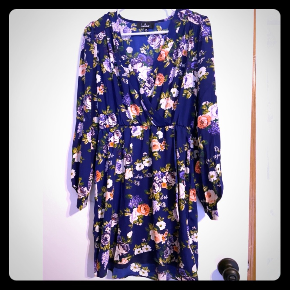 Lulus floral navy dress
